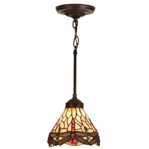 Pendant Lamp - 7 Inch W Tiffany Hanging head Dragonfly Mini Pendant