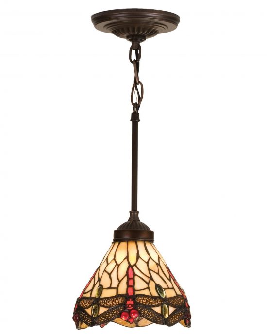 Pendant Lamp - 7 Inch W Tiffany Hanging head Dragonfly Mini Pendant