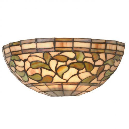 Wall Sconce - 12 Inch W Turning Leaf Stained Glass