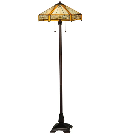 Yellow Shade Floor Lamps 1920's Tiffany Style