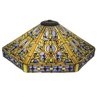 26" Wide Tiffany Elizabethan Lamp Shade Stained Glass