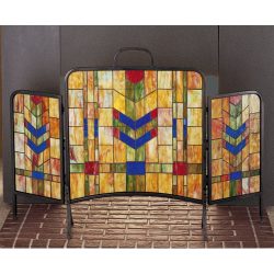 Art Deco Tiffany Style Fireplace Screens