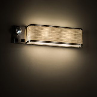 Brushed Nickel Wall Sconce Left | Indoor Outdoor Fluorescent Vanity Lamp