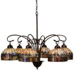 Candice 6 Light Chandelier 31" | Tiffany Style Stained Cut Glass