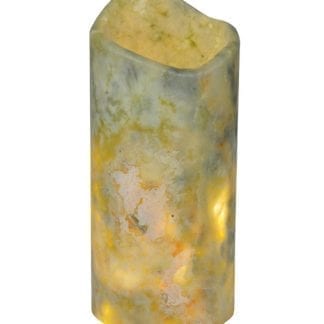 Candle Light Shade 121495 Cylinder Light Green Jade Stone 3.5"W
