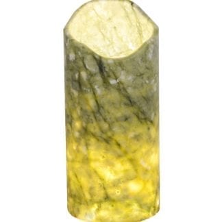 Candle Light Shade 121524 Cylinder Green Jade Stone 3.5"W
