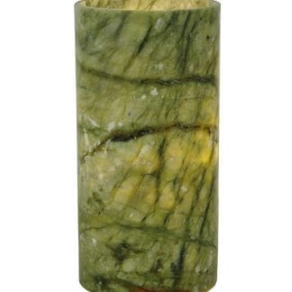 Candle Light Shade 121713 Cylinder Light Green Jade Stone 4"W