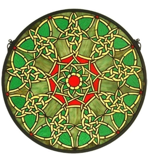 Celtic Art Stained Glass - Knot Work Trance Medallion Window