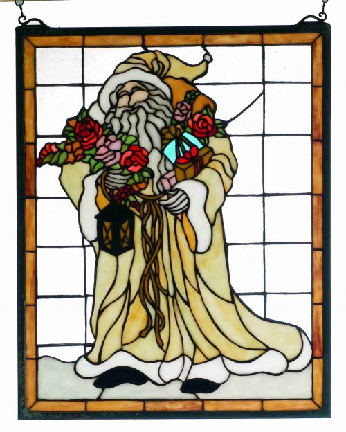 Stained Glass Art Father Christmas Original 16"w X 20"h