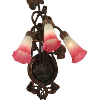 Pink Pond Lily 3 Light Wall Sconce