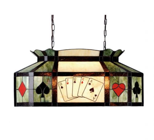 Poker Table Lamp 33" Oval Pendant | Tiffany Hanging Lamps