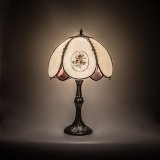 roses hand painted table lamp