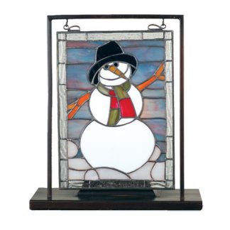 Snowman Lighted Mini Tabletop Window Whatnot Christmas Decorations