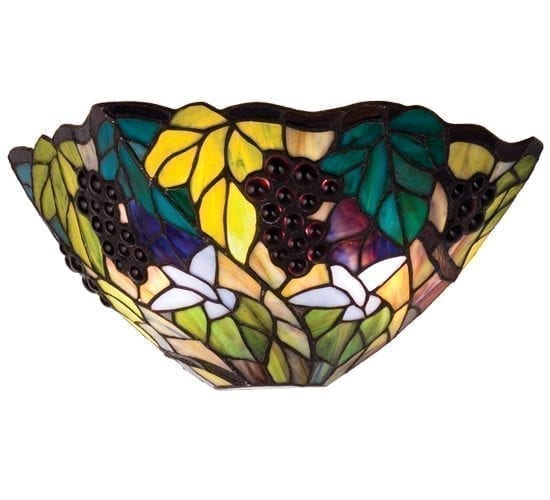 Spiral Grape Wall Sconce Bluebird Above Spiraling Concord Purple jewels