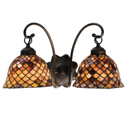 Tiffany Fishscale Sconce Amber 18632 Two Light Indoor Lighting