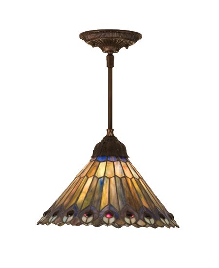 Tiffany Jeweled Peacock Pendant Hanging Lamps