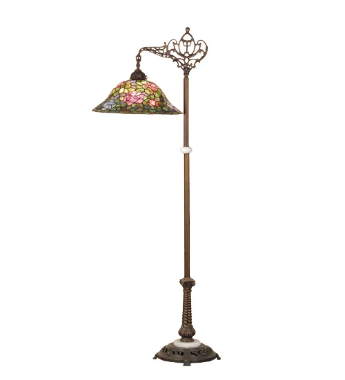 Tiffany Rose Bridge Arm Floor Lamp