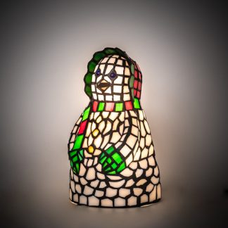 Mrs Snowman Mini Lamp 69916 - Tiffany Style Stained Art Glass - 8" Tall