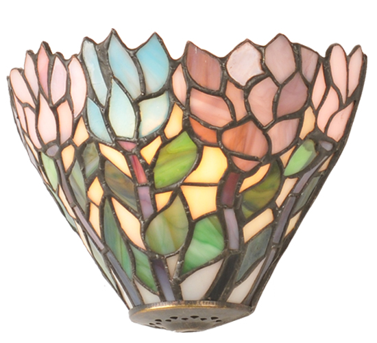 Wisteria Wall Sconce 7" Hallway Lighting Tiffany Style Stained Glass