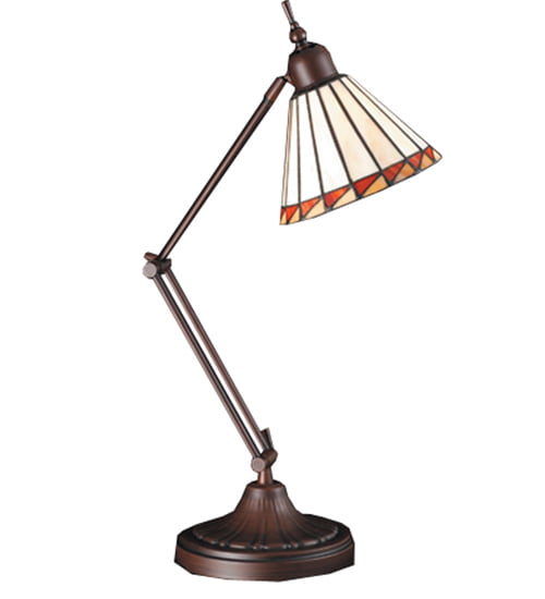 Adjustable Swing Arm Desk Lamp Tiffany Styled Stained Glass