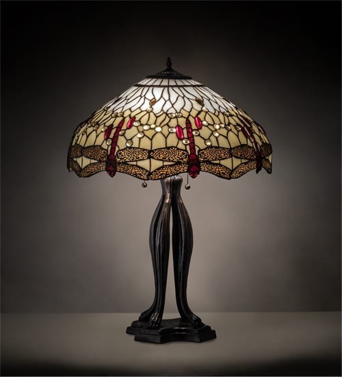 Tiffany Hanging Head Dragonfly Table Lamp Stained Glass Lighting Decor