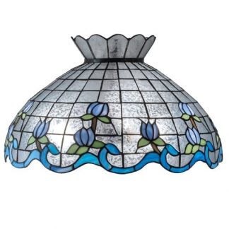 Tiffany Blue Rose Border Replacement Lamp Shades 20 inch