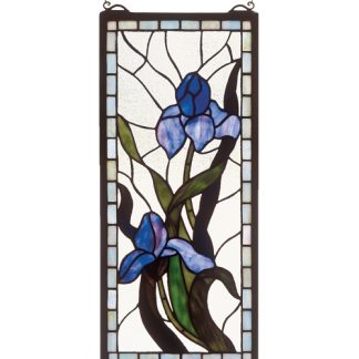 Iris Flower Stained Glass Window Tiffany Style Interior Decor
