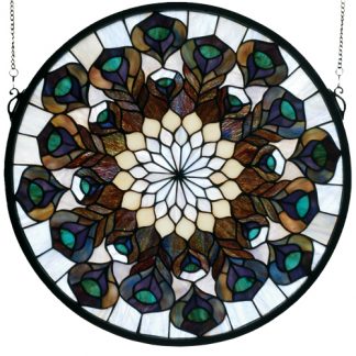 Round Peacock Stained Glass Window Tiffany Style Home Decor Ideas