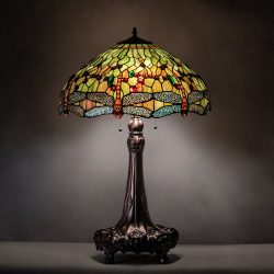 Table Lamp Glass Dragonfly Stained Glass Lighting for Home Decoration