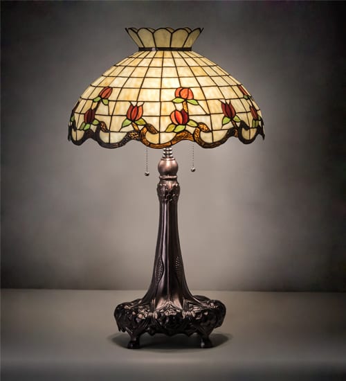 Tiffany Table Lamps Burgundy Rose Tiffany Lamps For Sale