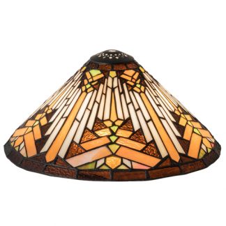 Native America Style Lamp Shade 13" Wide Stained Glass