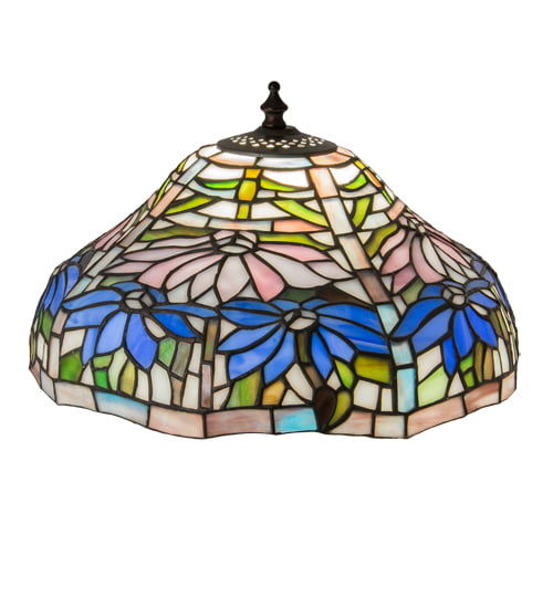 Poinsettia Flower Replacement Lamp Shade 12 Wide Stained Glass