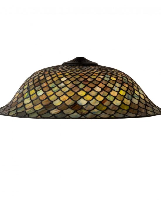 Tiffany Fish Scale Replacement Shade 20 inch Green Stained Glass