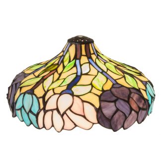 Wisteria Lamp Shade 12" Wide Tiffany Style Stained Glass Replacement