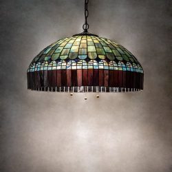 Emerald Green Burgundy Trim Pendant Lamp Shade