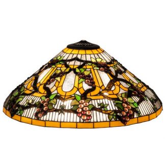 Tiffany Style Grape Lamp Shade Stained Art Glass Replacement