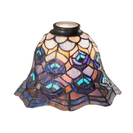 Peacock Replacement Shade Tiffany Style Stained Glass