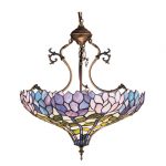 Wisteria Inverted Pendant 30450 For Kitchen Tiffany Style Glass Lamp