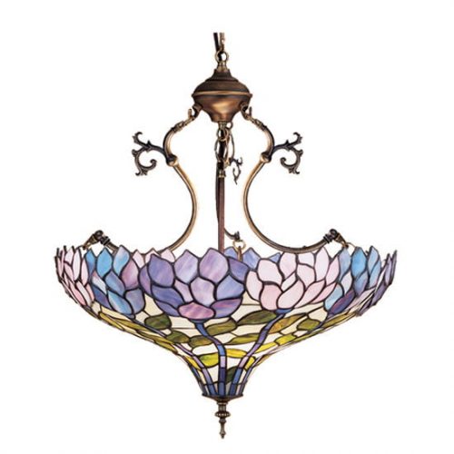 Wisteria Inverted Pendant 30450 For Kitchen Tiffany Style Glass Lamp