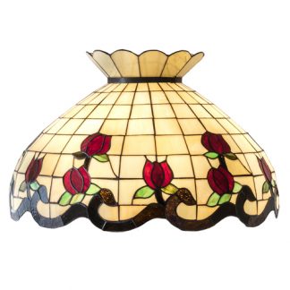 Tiffany Rose Border Beige Replacement Lamp Shades 23 inch Glass