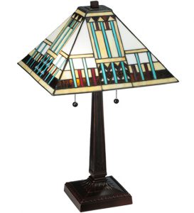 Mission Table Lamp 138119 - Stained Glass Shade - 23" Tall