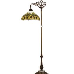 Sun Flower Floor Lamp 65834 - 61" Tall - Tiffany Style Glass Shade