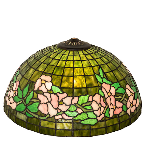 Tiffany Banded Dogwood 242646 Stained Glass Lamp Shade 18" wide