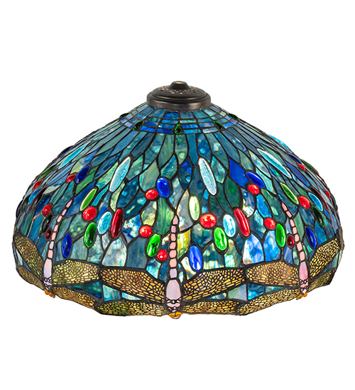 22" Wide Tiffany Hanging Head Dragonfly Shade